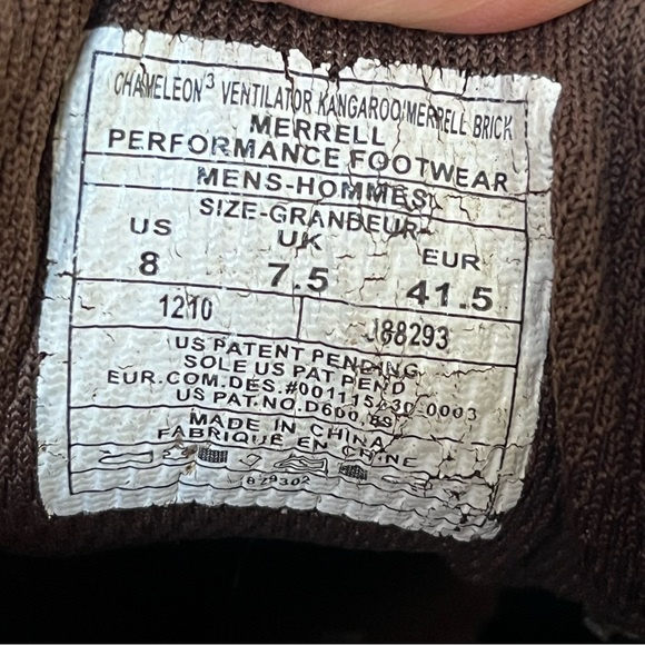 Merrell Chameleon Leather Tan and Brown Hiking Sneakers Size 8 - Picture 12 of 12